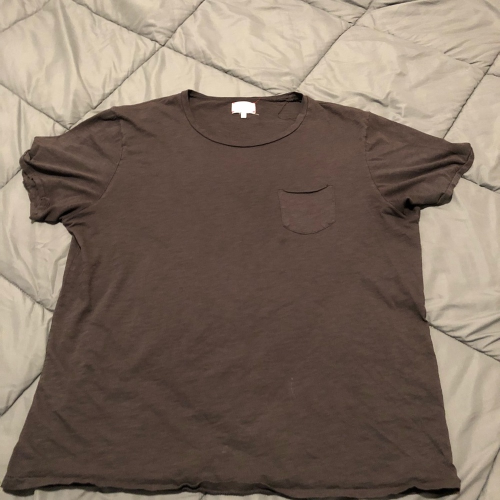 Men's Crew Neck T‑Shirt with Pocket - Brown